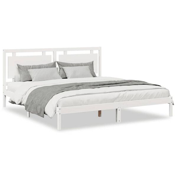 vidaXL Cama extra longa sem colchão 200x220 cm madeira maciça