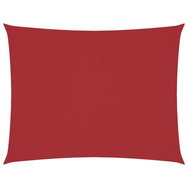 vidaXL Para-sol estilo vela tecido oxford retangular 3x4,5 m vermelho
