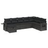 vidaXL 8 pcs conjunto sof&aacute;s de jardim com almofad&otilde;es vime PE preto
