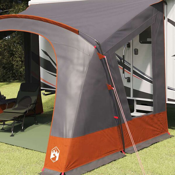 vidaXL Barraca de Caravana Cinza e Laranja 410 x 275 x 245 cm