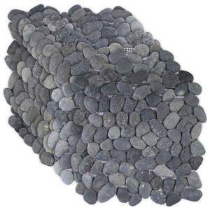 vidaXL Azulejos de Pebble Cinzento 30 x 30 cm Pebble do Rio
