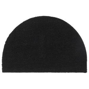 vidaXL Tapete de porta semicircular 40x60 cm fibra coco tufada preto