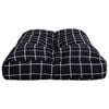 vidaXL Almofad&atilde;o para sof&aacute; de paletes 80x40x12 cm tecido xadrez preto