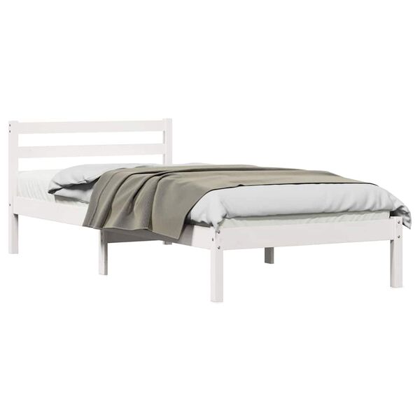 vidaXL Estrutura da Cama com cabeceira Branco 208.6 x 157.6 x 69.4 cm