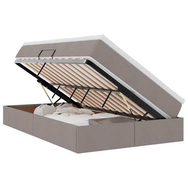 vidaXL Cama com arruma&ccedil;&atilde;o e colch&atilde;o Cinzento-acastanhado 120 x 200 cm