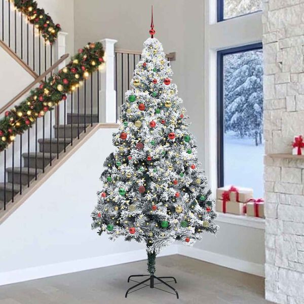 vidaXL &Aacute;rvore de Natal com 300 LEDs com suporte Branco 300 cm PVC