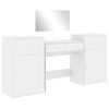vidaXL Conjunto de toucador 4 pcs derivados de madeira branco