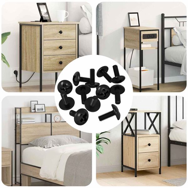 vidaXL Parafusos de Manga 8182 pcs Preto M4 x 10 mm Ferro