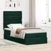 vidaXL Estrutura de cama otomana colch&otilde;es 90x200cm veludo verde escuro
