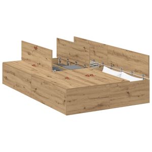 vidaXL Estrado de cama com arruma&ccedil;&atilde;o Carvalho Artesanal 120 x 190 cm