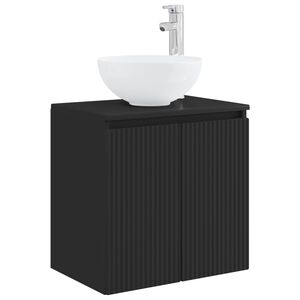 vidaXL Vaidade com Pia Suspensa Preto 49,5 x 35 x 63 cm