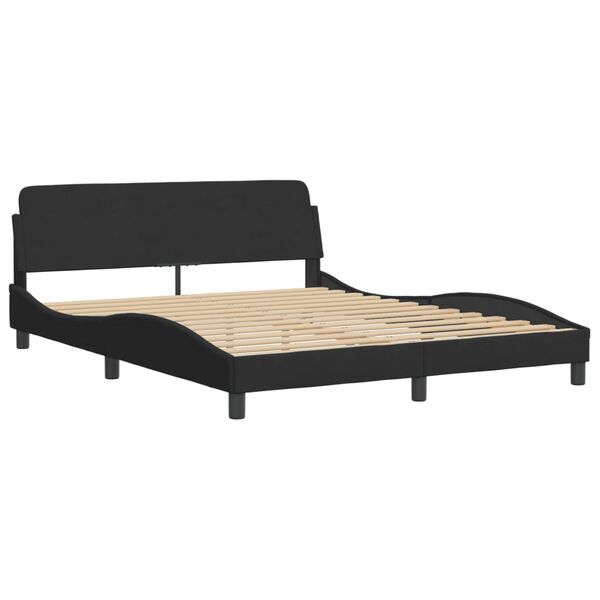 vidaXL Cama com colch&atilde;o Dover 160x200 cm veludo preto