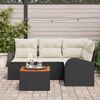 vidaXL Conjunto de Sof&aacute; de Jardim 5 pcs Preto e branco