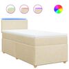 vidaXL Cama com molas/colch&atilde;o 90x190 cm tecido cor creme