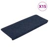 vidaXL Tapetes de escada autoadesivos 15 pcs 65x24,5x3,5 cm azul