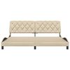 vidaXL Estrutura de cama sem colch&atilde;o 200x200 cm tecido cor creme