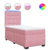vidaXL Cama com molas/colch&atilde;o 100x200 cm veludo rosa