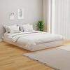 vidaXL Estrutura de cama 120x200 cm madeira maci&ccedil;a branco