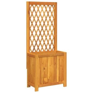 vidaXL Vaso/floreira c/ treli&ccedil;a 55x29,5x132cm madeira de ac&aacute;cia maci&ccedil;a