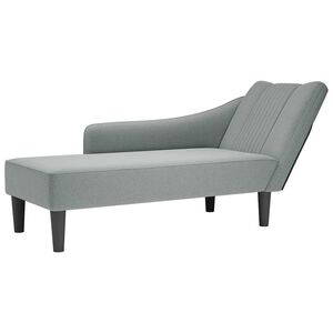 vidaXL Chaise lounge com apoio de bra&ccedil;o direito em tecido cinza claro