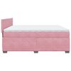 vidaXL Cama com molas/colch&atilde;o 200x200 cm veludo rosa