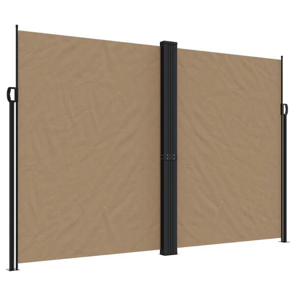 vidaXL Toldo lateral retr&aacute;til 220x1000 cm cinzento-acastanhado