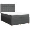 vidaXL Cama com molas/colch&atilde;o 140x190 cm tecido cinzento-escuro