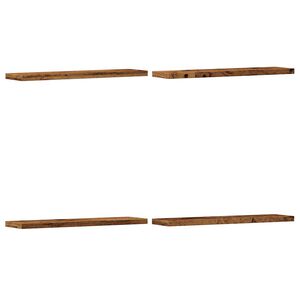 vidaXL Prateleiras de parede 4 pcs derivados de madeira madeira velha