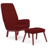 vidaXL Cadeira de descanso com banco p/ p&eacute;s tecido vermelho tinto