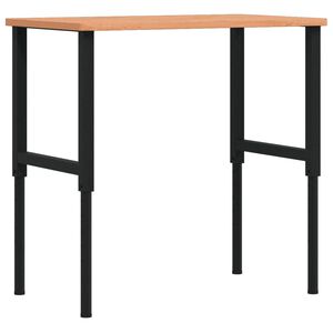 vidaXL Bancada retangular 100x60x(71,5-98) cm madeira de faia maci&ccedil;a