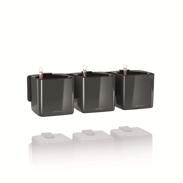 LECHUZA Vasos 3 pcs Green Wall Home Kit antracite brilhante