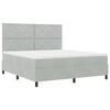 vidaXL Cama Box com colch&atilde;o Cinzento-claro 180 x 200 cm tecido