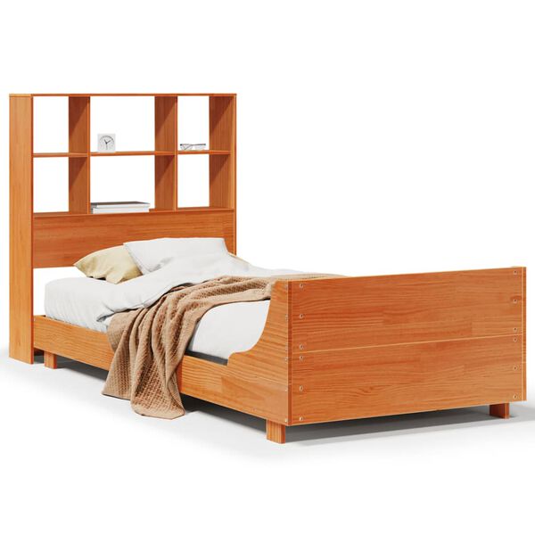 vidaXL Cama sem colch&atilde;o 90x200 cm pinho maci&ccedil;o castanho-mel