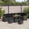 vidaXL Conjunto de Sof&aacute; de Jardim com almofada Preto Rattan Sint&eacute;tico