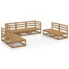 vidaXL 7 pcs conjunto lounge de jardim pinho maci&ccedil;o castanho mel