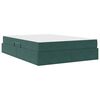 vidaXL Cama com arruma&ccedil;&atilde;o e colch&atilde;o Verde Escuro 140 x 190 cm Veludo
