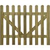vidaXL Port&atilde;o cerca c/ estacas 2 pcs madeira impregnada 300x120 cm