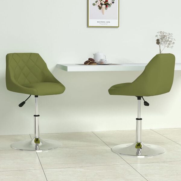 vidaXL Cadeiras de jantar girat&oacute;rias 2 pcs veludo verde-claro