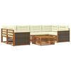 vidaXL Conjunto de Sof&aacute;s para Exterior 7 pcs Natural e Creme