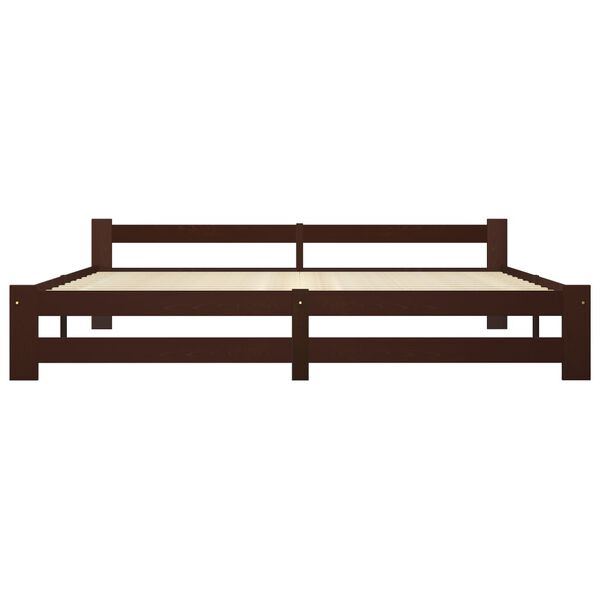 vidaXL Estrutura de cama 200x200 cm pinho maci&ccedil;o castanho-escuro