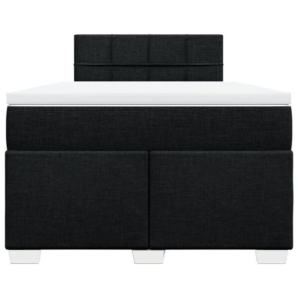 vidaXL Cama boxspring com colchão 120x190 cm tecido preto