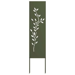 vidaXL Tela de Privacidade para Jardim Floral Verde-oliva 32 x 140 cm