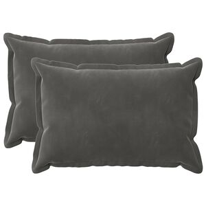 vidaXL Almofada com travesseiro HOUTEN 2 unid. Cinzento-Escuro Veludo