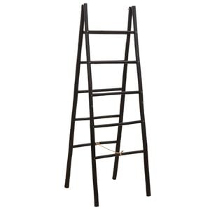 vidaXL Escada de Cobertores Dupla Face Preto 50 x 50 x 159 cm Bambu