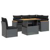 vidaXL 6 pcs conjunto sof&aacute;s de jardim c/ almofad&otilde;es vime PE preto