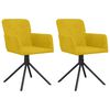 vidaXL Cadeiras de jantar girat&oacute;rias 2 pcs veludo amarelo
