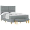 vidaXL Cama Box com colch&atilde;o Cinzento-claro 140 x 190 cm tecido