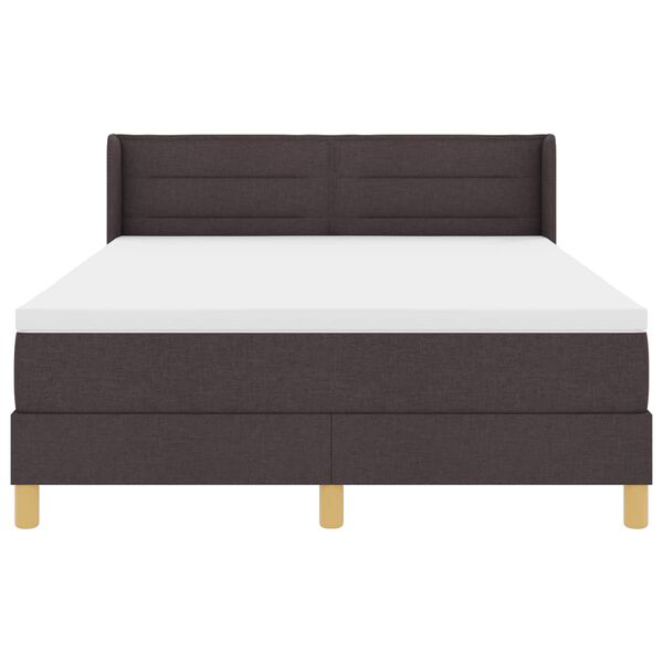 vidaXL Cama Box com colch&atilde;o Marrom Escuro 200 x 160 cm Poli&eacute;ster