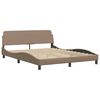 vidaXL Cama Viana com colch&atilde;o 160x200 cm couro artificial cappuccino