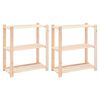 vidaXL 2 unidades arruma&ccedil;&atilde;o 3 prateleiras 80x38x90cm pinho 150 kg